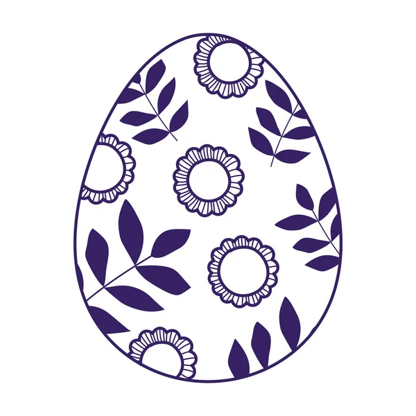 Feliz Pascua decorativo huevo ornamento temporada icono — Vector de stock