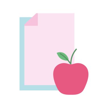 back to school education papers and apple