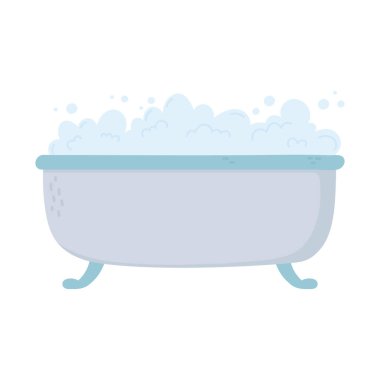 bathtube bubbles foam soap clean icon cartoon