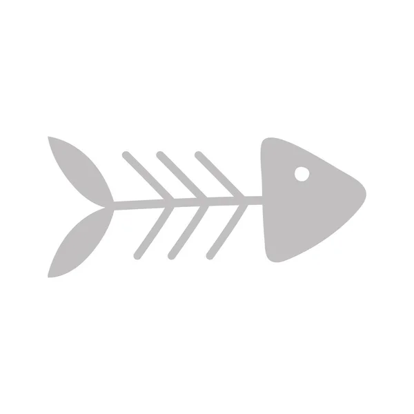 Fishbone food icon on white background cartoon — Stock Vector