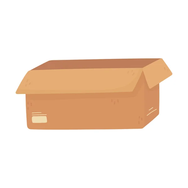 Картонная коробка открытая пустая иконка доставки груза — стоковый вектор