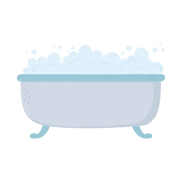 Bathtube bubbles foam soap clean icon cartoon — Stockvektor