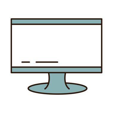school education computer monitor device supply line and fill style icon