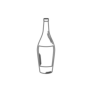 drinks wine bottle alcohol with cork line style icon