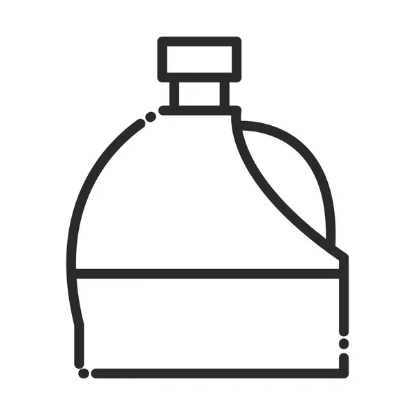 Limpeza, garrafa de plástico de desinfetante doméstico ícone estilo linha de higiene — Vetor de Stock
