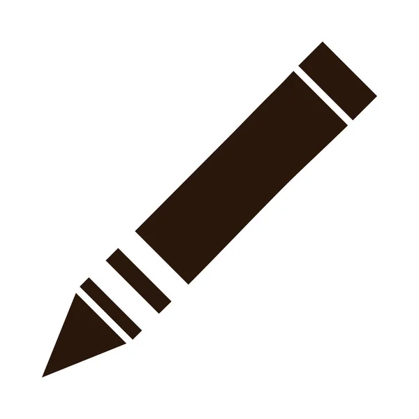 School education color crayon supply silhouette style icon — Stock Vector