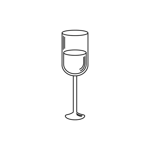 Drinks champagne glass beverage alcohol liquor line style icon — Stok Vektör