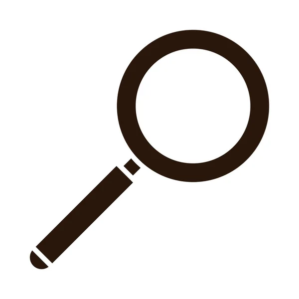 School education magnifier glass supply silhouette style icon — 图库矢量图片