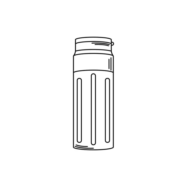 Drinks liquid thermos hot or cold line style icon — Stock Vector