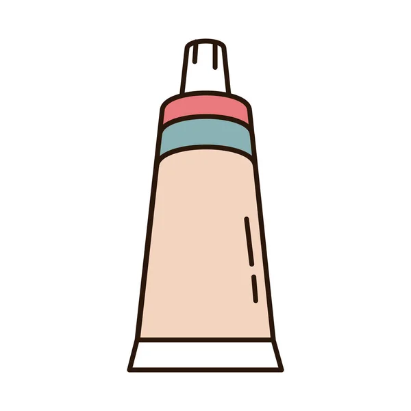 School education acrylic tube color supply line and fill style icon — 스톡 벡터