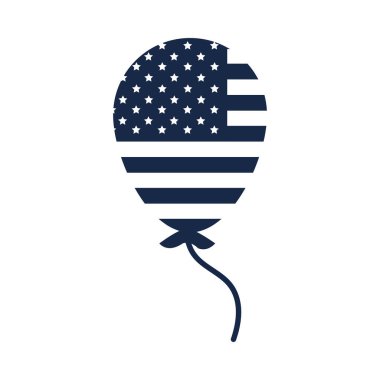 memorial day flag in balloon decoration american celebration silhouette style icon