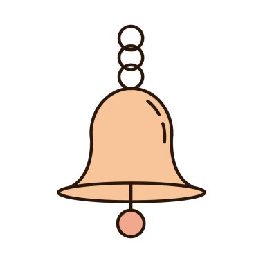 school education bell class supply line and fill style icon