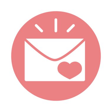 mothers day, message envelope heart love block style icon