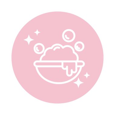 cleaning, plastic basin for washing bubbles foam domestic hygiene block color style icon