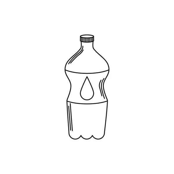 Drinks plastic bottle water cold fresh liquid line style icon — Stock Vector