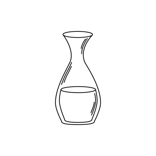 Frasco de vidrio de bebidas con alcohol línea icono de estilo — Vector de stock