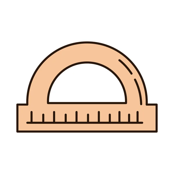 School education protractor geometric math supply line and fill style icon — Stockový vektor