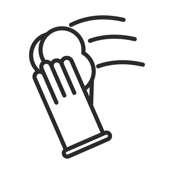 Nettoyage, gant et éponge icône de style de ligne d'hygiène domestique — Image vectorielle