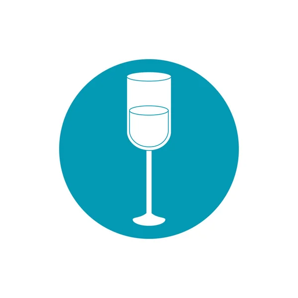 Drinks champagne glass beverage alcohol liquor blue block style icon — Stockový vektor