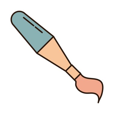 school education paintbrush artistic supply line and fill style icon