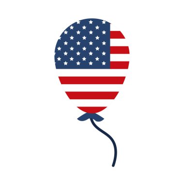 memorial day flag in balloon decoration american celebration flat style icon