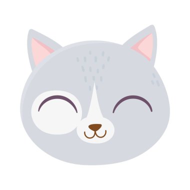 cute cat face feline cartoon animal icon