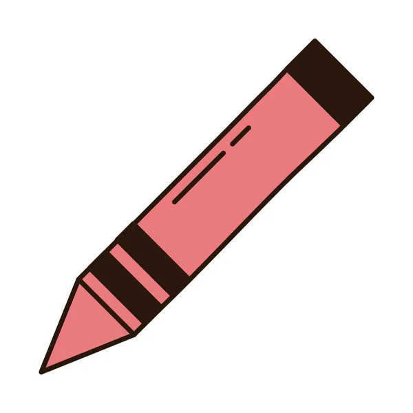 Шкільна освіта кольорова лінія постачання Crayon та значок стилю заповнення — стоковий вектор