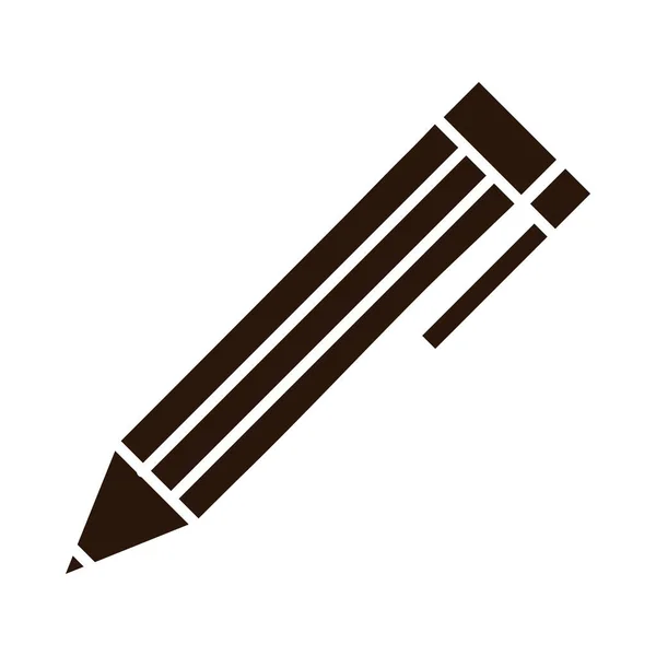 School education pencil write supply silhouette style icon — Wektor stockowy