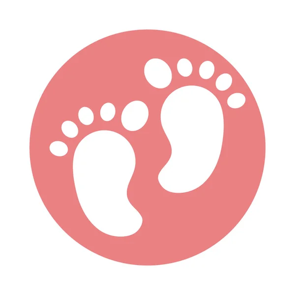 Mothers day, footprint baby decoration block style icon — Wektor stockowy