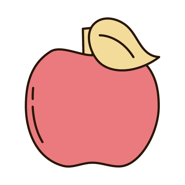 School education apple fruit supply line and fill style icon — 图库矢量图片