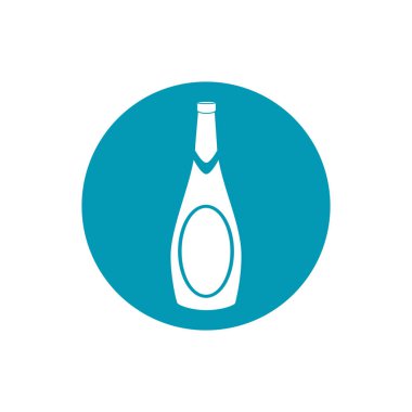 drinks alcoholic beverage bottle etiquette blue block style icon