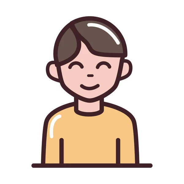 Avatar male man portrait cartoon character line and fill style icon — ストックベクタ