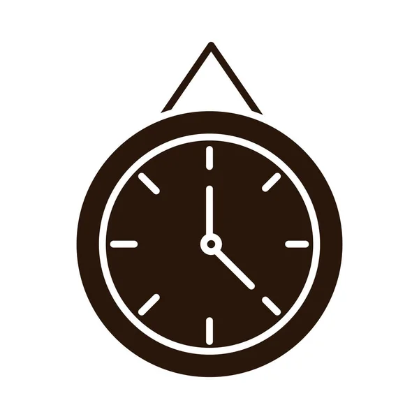 School education clock time supply silhouette style icon — ストックベクタ