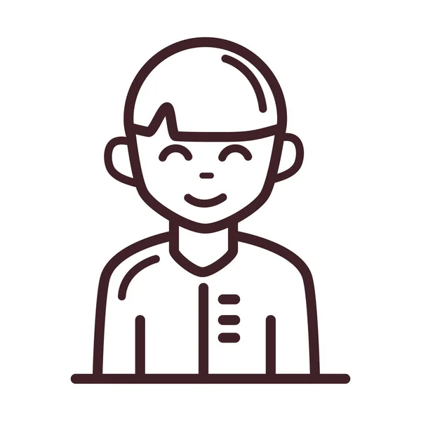 Avatar male man portrait cartoon character line style icon — Stock Vector