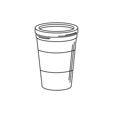 drinks disposable paper cup for takeaway line style icon