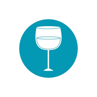 drinks wine glass cup beverage celebration blue block style icon