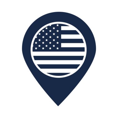 memorial day location pointer flag american celebration silhouette style icon