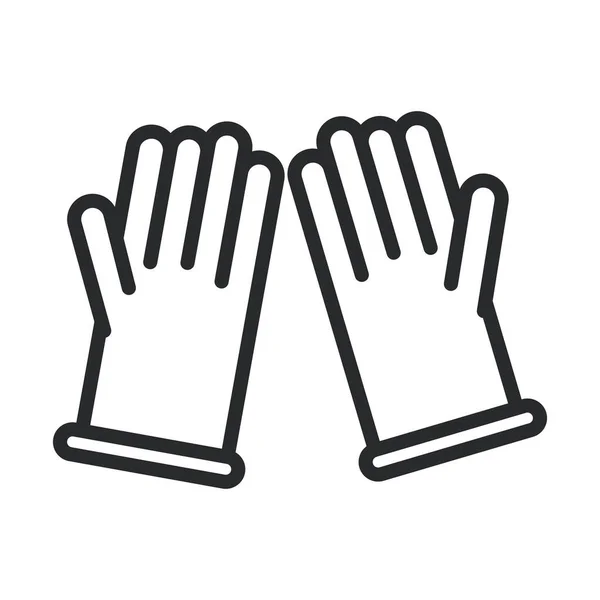 Cleaning, rubber gloves supply domestic hygiene line style icon — Stock vektor