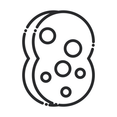 cleaning, absorbent sponge domestic hygiene line style icon