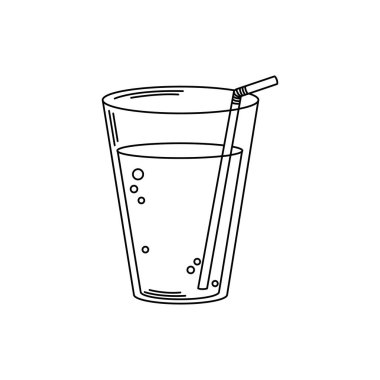 drinks fresh cold plastic cup with straw line style icon