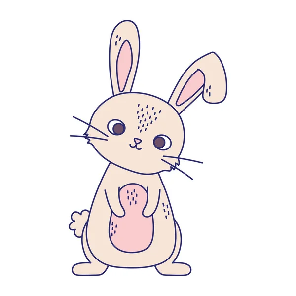 Feliz Pascua lindo pequeño conejo dibujos animados temporada animal — Vector de stock