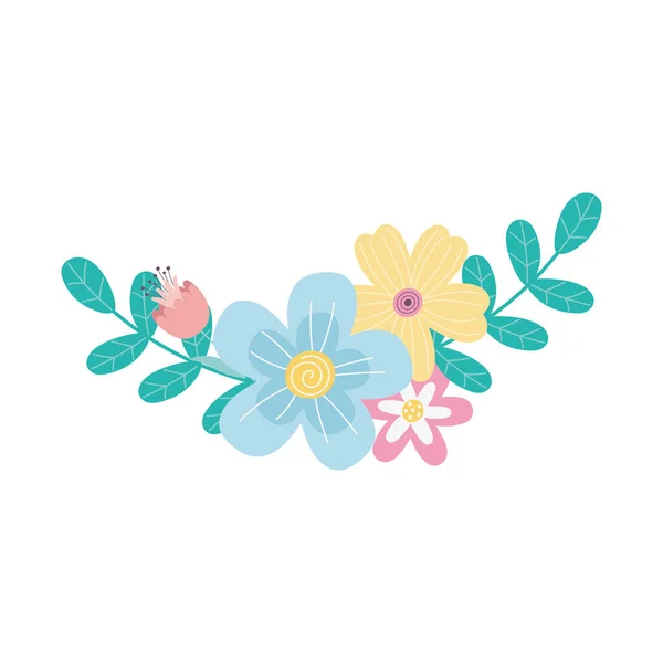 Flores temporada primavera naturaleza decoración icono — Archivo Imágenes Vectoriales