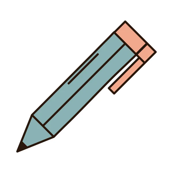 Escola lápis de educação escrever linha de abastecimento e ícone de estilo de preenchimento — Vetor de Stock