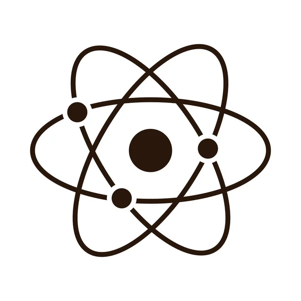 Scuola istruzione atomo molecola scienza fornitura silhouette stile icona — Vettoriale Stock