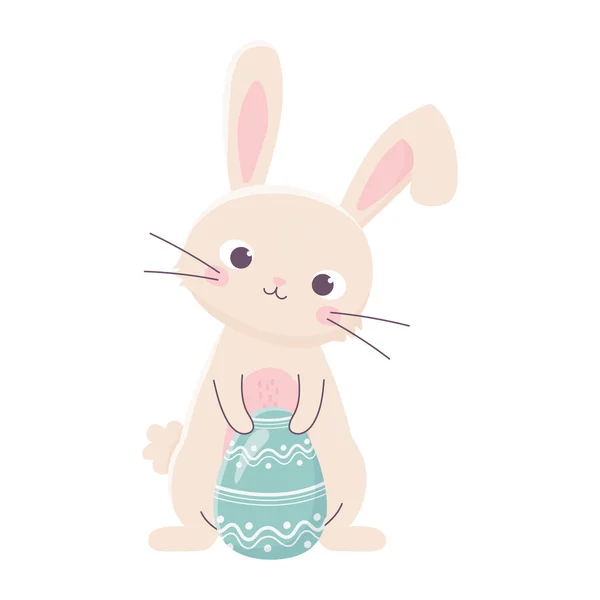 Happy easter cute rabbit with egg decoration celebration — Stockvektor
