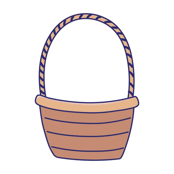 Wicker basket decoration ornament icon design — Stockvector