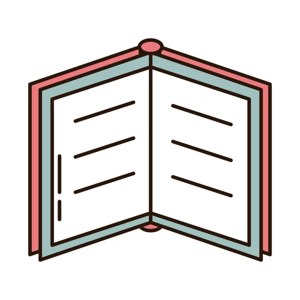 Schulbildung offenes Buch lesen Versorgungsleitung und füllen Stil-Symbol — Stockvektor