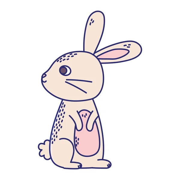 Счастливая Пасха милый маленький кролик мультфильм сезон животное — стоковый вектор