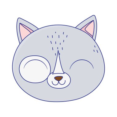 cute cat face feline cartoon animal icon