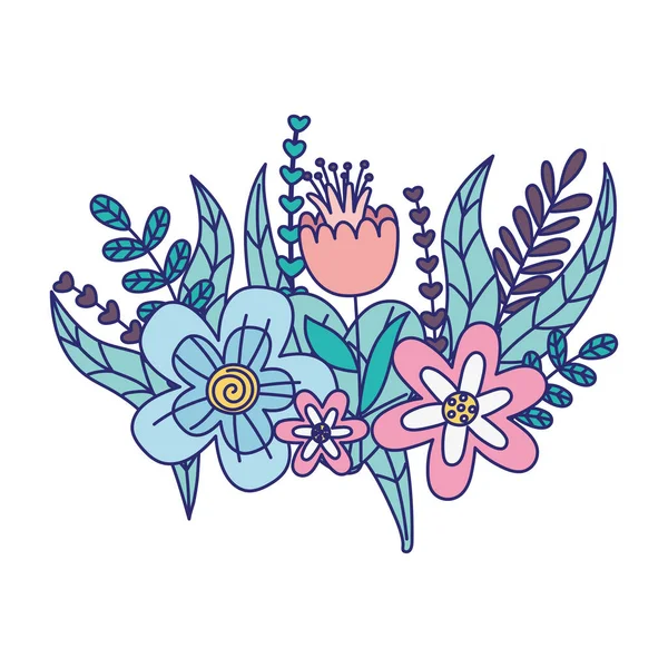 Flowers season spring nature decoration icon — Stock vektor
